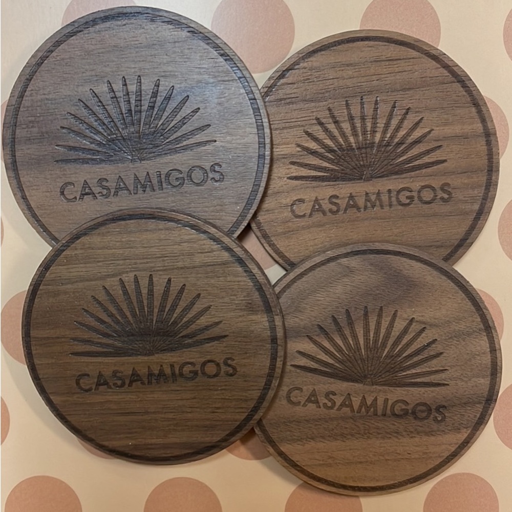 Casamigos wood Coasters set of 4